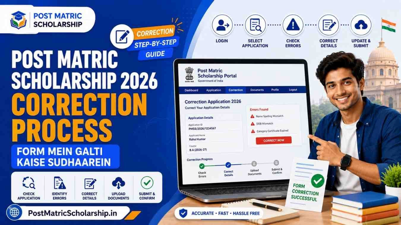 Post Matric Scholarship 2026 Correction Process – Form Mein Galti Kaise Sudhaarein